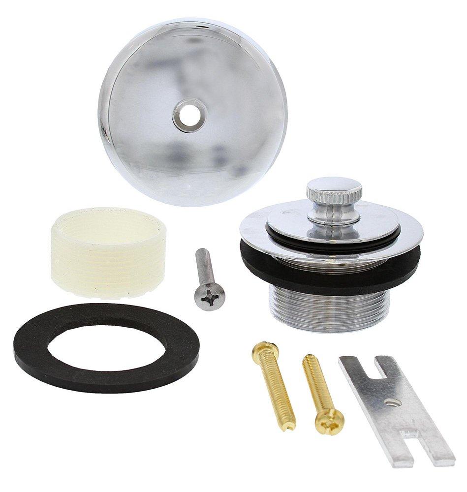 JONES STEPHENS Jones Stephens B51034 Chrome Plated One-Hole Friction Lift Tub Drain Trim Kit, Includes Two-Hole Conversion Bar
