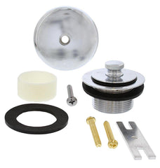 JONES STEPHENS Jones Stephens B51034 Chrome Plated One-Hole Friction Lift Tub Drain Trim Kit, Includes Two-Hole Conversion Bar
