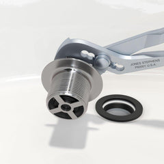 JONES STEPHENS Jones Stephens B51034 Chrome Plated One-Hole Friction Lift Tub Drain Trim Kit, Includes Two-Hole Conversion Bar