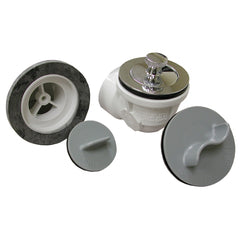 JONES STEPHENS Jones Stephens B07070 Standard PVC Bath Waste Rough-In Kit w/ CP Lift & Turn Drain Body & Test Kit (1 Hole)