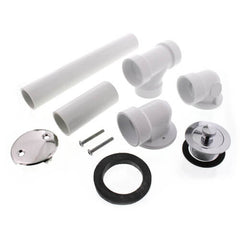 JONES STEPHENS Jones Stephens B07130 Bath Waste Standard Full Kit - CP Lift & Turn Drain w/ 2 Hole Face Plate PVC