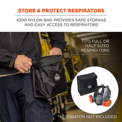 ERGODYNE Ergodyne 13183 Arsenal 5183 Full Mask Respirator Bag, 10 in H x 4-1/2 in W x 9-1/2 in D