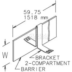 HOFFMAN Hoffman F66BB2C Brackets 2 Compart Qty 5 Fits 6.00x6.00 Steel/Gray