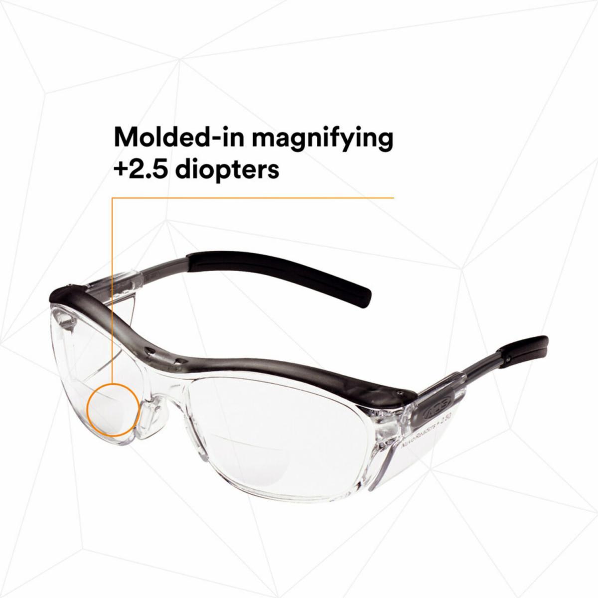 3M 3M 7000052799 Nuvo 2.5 Diopter Gray Safety Glasses With Clear Anti-Fog Lens