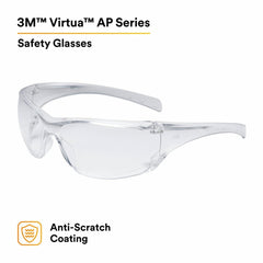 3M 3M 7000030054 Virtua Clear Safety Glasses With Clear Anti-Scratch Lens