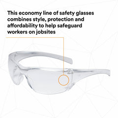3M 3M 7000030054 Virtua Clear Safety Glasses With Clear Anti-Scratch Lens