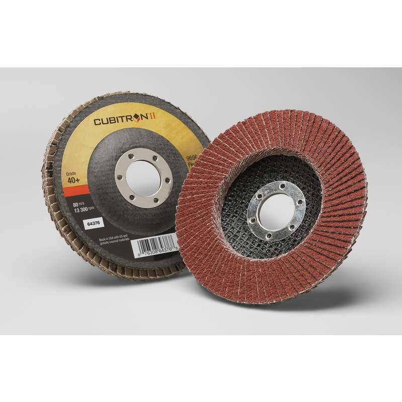 3M 3M 7100104939 Cubitron II 4 1/2 X 7/8 40+ Grit Type 27 Flap Disc