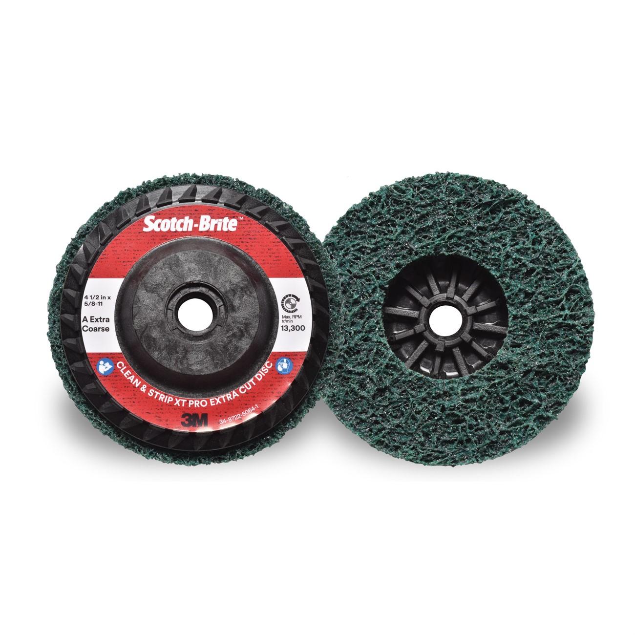3M 3M 7100175520 4 1/2 X 5/8 Extra Coarse Grade Aluminum Oxide Scotch-Brite Green Disc