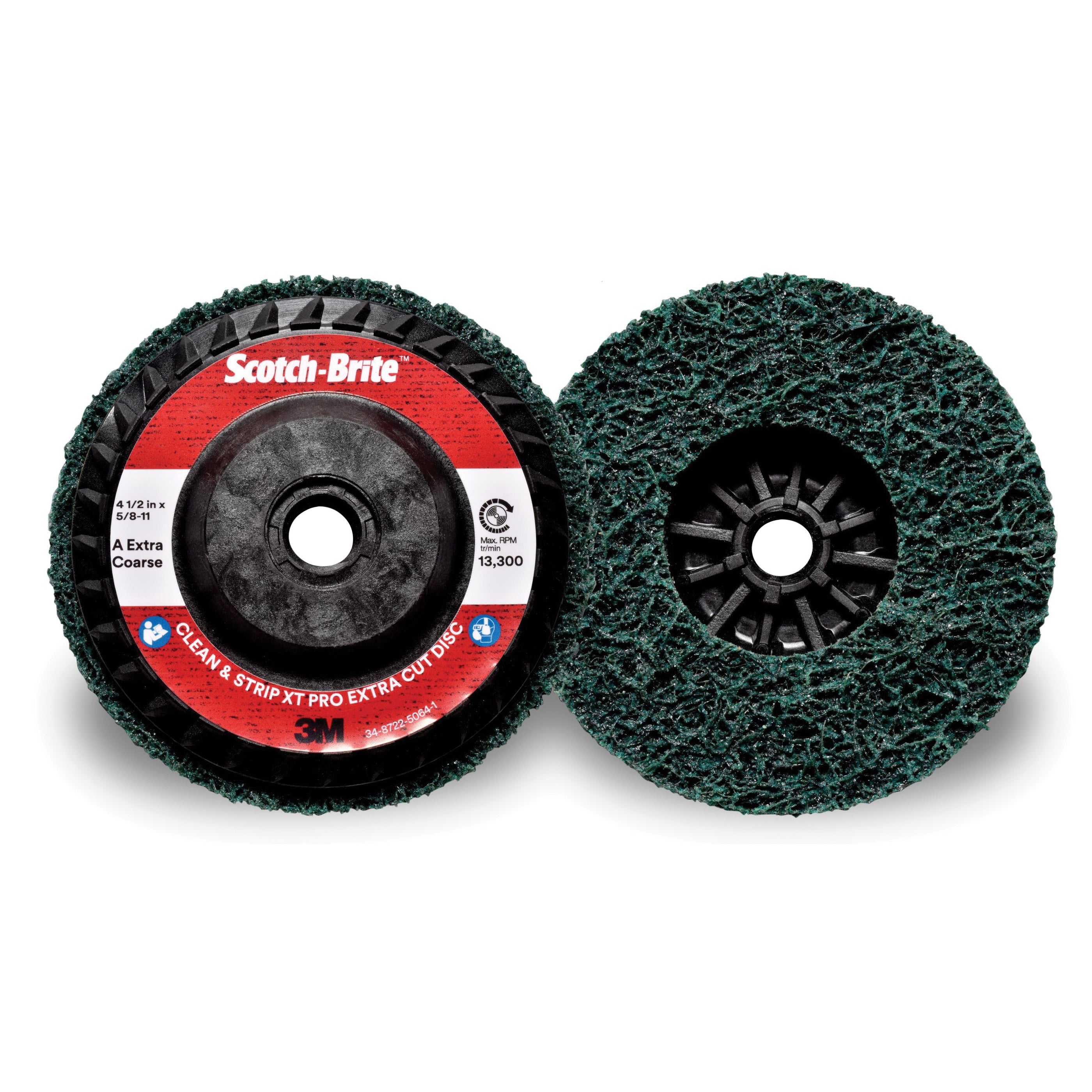 3M 3M 7100175520 4 1/2 X 5/8 Extra Coarse Grade Aluminum Oxide Scotch-Brite Green Disc