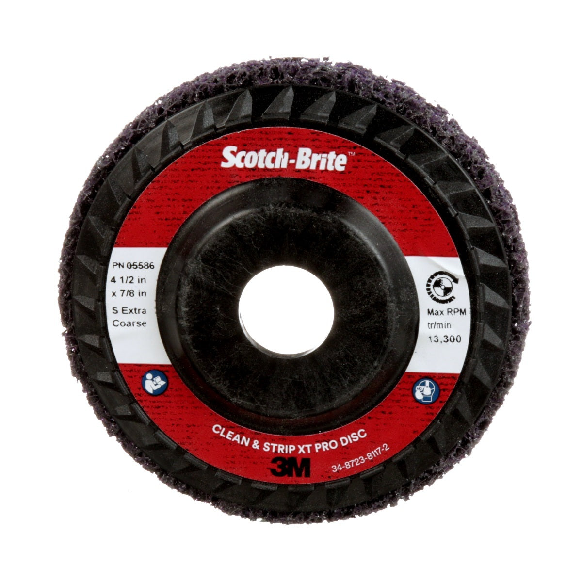 3M 3M 7100175393 4 1/2 X 7/8 Extra Coarse Grade Silicon Carbide Scotch-Brite Purple Disc