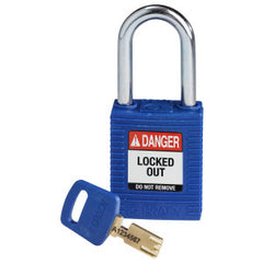 BRADY Brady NYL-BLU-38ST-KD SafeKey Lockout Padlock Nylon Blue 1.5 Steel Shkl Keyed Different