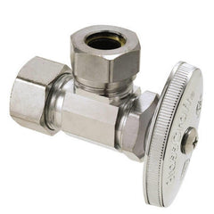 BRASSCRAFT BrassCraft O3341XC O3341 Series 1/2 in. Compression x Slip Knurled Oval Handle Angle Supply Stop Valve in Chrome Plated