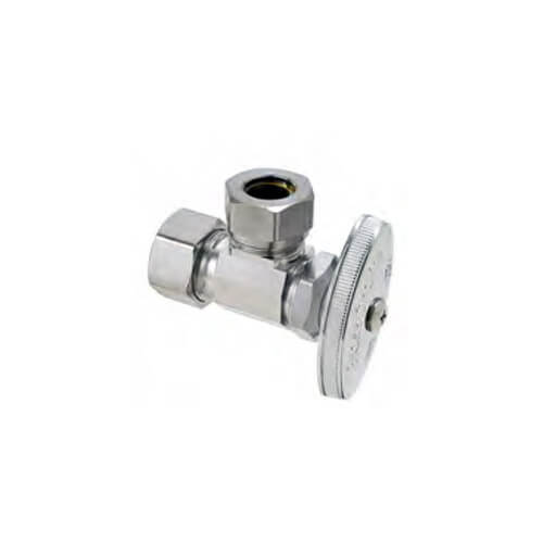 BRASSCRAFT BrassCraft O3341XC O3341 Series 1/2 in. Compression x Slip Knurled Oval Handle Angle Supply Stop Valve in Chrome Plated