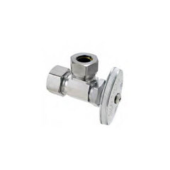 BRASSCRAFT BrassCraft O3341XC O3341 Series 1/2 in. Compression x Slip Knurled Oval Handle Angle Supply Stop Valve in Chrome Plated