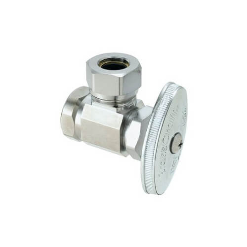 BRASSCRAFT BrassCraft O3301XC 1/2 in. FIPT x Slip Knurled Oval Handle Angle Supply Stop Valve