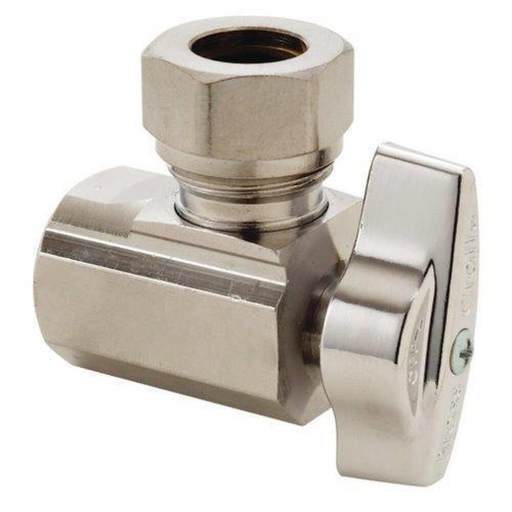 BRASSCRAFT BrassCraft KT3301XC KT Series 1/2 in. FIPT x Slip Lever Handle Angle Supply Stop Valve in Chrome Plated