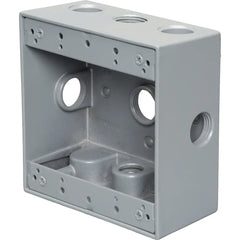 CENTAUR Centaur WITGB50/5X 2 Gang Weatherproof Box 2-3/16 Deep 5 X 1/2 Hole (All Sides)