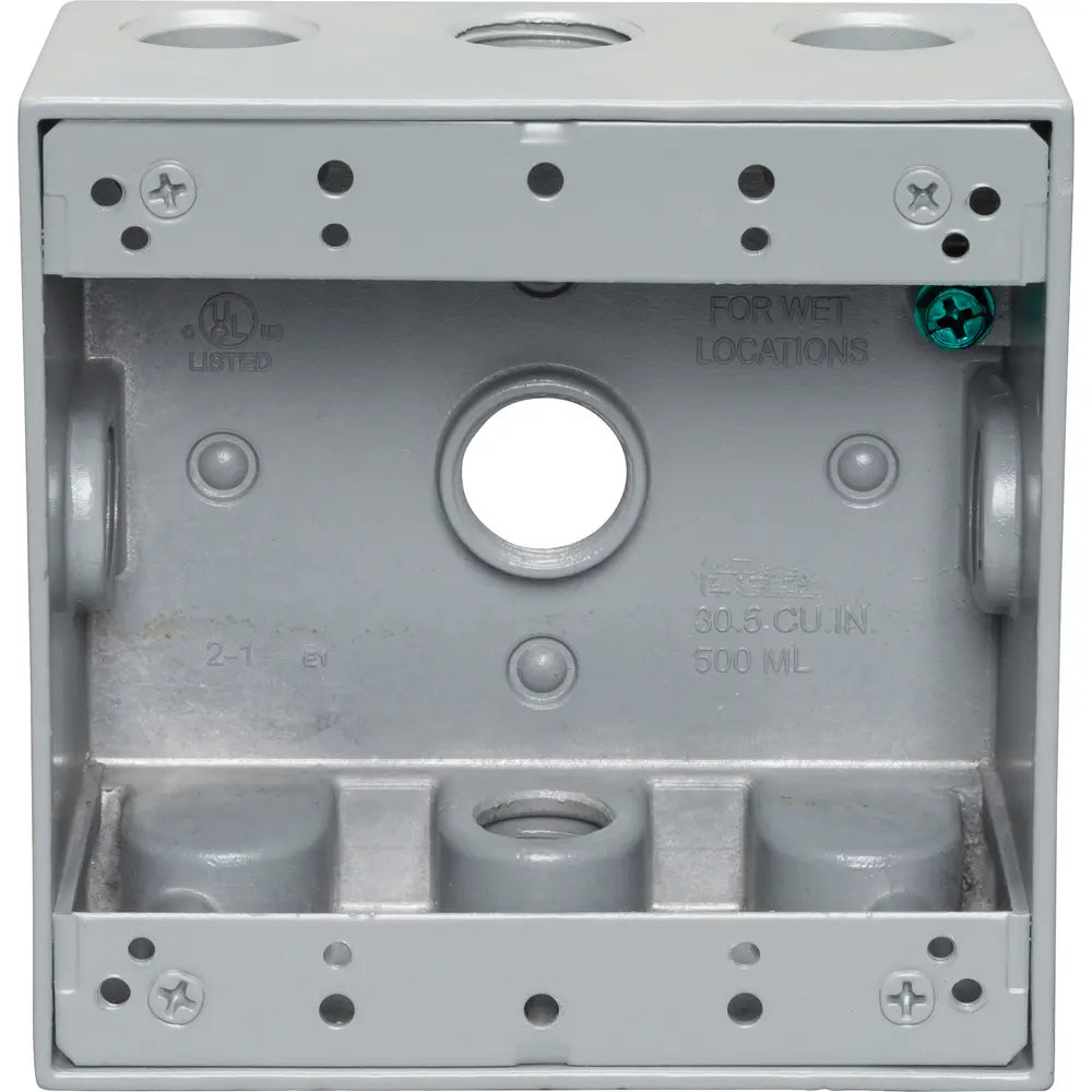 CENTAUR Centaur WITGB50/5X 2 Gang Weatherproof Box 2-3/16 Deep 5 X 1/2 Hole (All Sides)