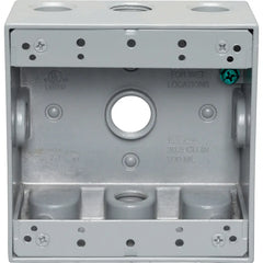 CENTAUR Centaur WITGB50/5X 2 Gang Weatherproof Box 2-3/16 Deep 5 X 1/2 Hole (All Sides)
