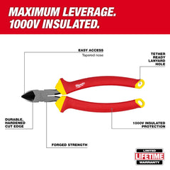 MILWAUKEE Milwaukee Tool 48-22-2208 Diagonal Cutting Pliers 1000V Insulated