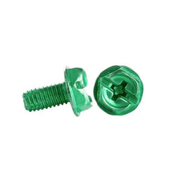 MINERALLAC Minerallac 80006J #10-32 x 3/8 Green Grounding Screw, Type F Point, Hex Washer Head, Phillips/Slotted, Zinc Plated