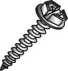 MINERALLAC Minerallac 77024J 10 x 1-1/2 Sheet Metal Screw, Hex Washer Head, Combo Phillips/Slotted, Zinc Plated