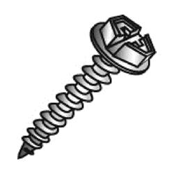 MINERALLAC Minerallac 77024J 10 x 1-1/2 Sheet Metal Screw, Hex Washer Head, Combo Phillips/Slotted, Zinc Plated