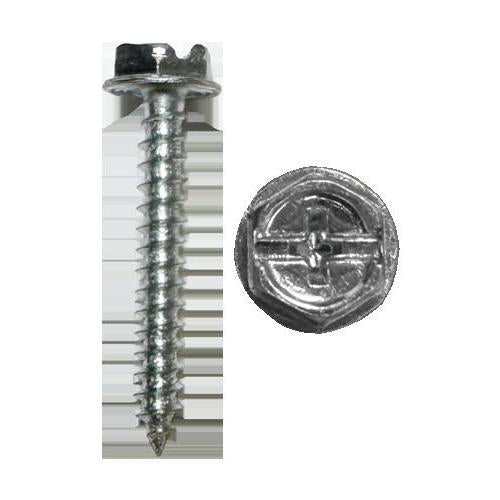 MINERALLAC Minerallac 77024J 10 x 1-1/2 Sheet Metal Screw, Hex Washer Head, Combo Phillips/Slotted, Zinc Plated