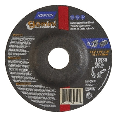 NORTON Norton 66252843591 Depressed Center Wheel 4-1/2 x 1/8 x 7/8