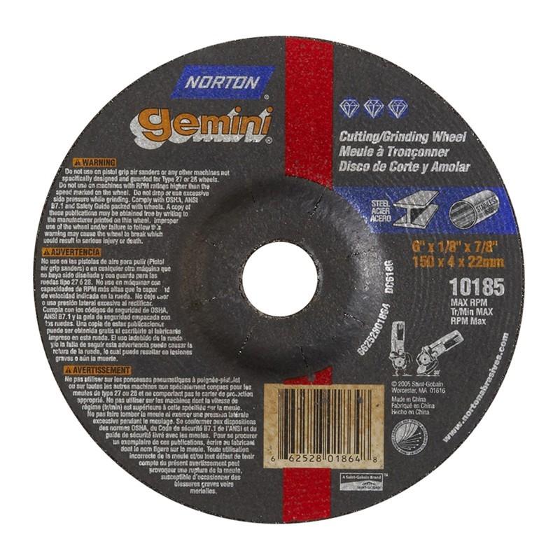 NORTON Norton 66252801864 Gemini Depressed Center Wheel 6 x 1/8 x 7/8