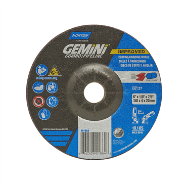 NORTON Norton 66252801864 Gemini Depressed Center Wheel 6 x 1/8 x 7/8