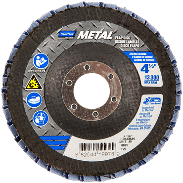 NORTON Norton 66254419978 Metal Zirconia Alumina Extra Coarse Grit Center Mount Fiberglass Conical Flap Disc