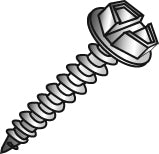 MINERALLAC Minerallac 77048J 10 x 3 Sheet Metal Screw, Hex Washer Head, Slotted, Zinc Plated