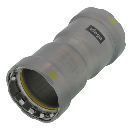 VIEGA Viega 25021 MegaPressG Carbon Steel Coupling with Stop Press x Press Connection 1-1/2 Inch