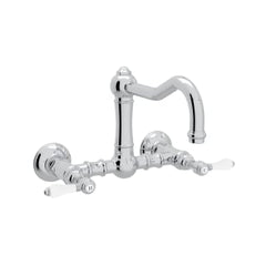 ROHL Rohl A1456LPAPC-2 Acqui Wall Mount Bridge Kitchen Faucet With Column Spout in Polished Chrome