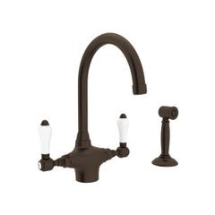 ROHL Rohl A1676LPWSTCB-2 San Julio Two Handle Kitchen Faucet With Side Spray in Tuscan Brass