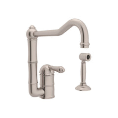 ROHL ROHL A3608LMWSSTN-2 Acqui Single Handle Kitchen Faucet with Side Spray in Satin Nickel