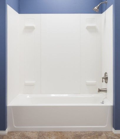 MUSTEE Mustee 557WHT Durawall Fiberglass Bathtub Wall Surround, White