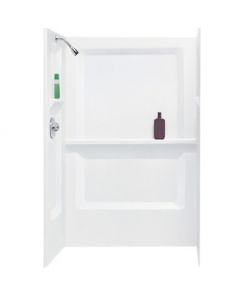 MUSTEE Mustee 748-32WHT Durawall 73.25-in x 48-in x 32-in Fiberglass Shower Walls for Rectangular Showers