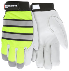 MCR SAFETY MCR Safety 968L Mechanics Gloves Large Leather White Adjustable Closure