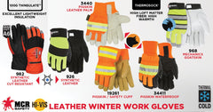 MCR SAFETY MCR Safety 968L Mechanics Gloves Large Leather White Adjustable Closure