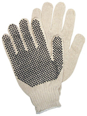 MCR SAFETY MCR Safety 9658L String Knit Work Gloves Natural Cotton & Polyester Black PVC Dots