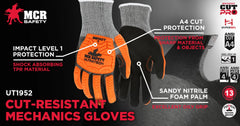 MCR SAFETY MCR Safety UT1952XXL UltraTech Stitched Mechanics Gloves Power 2XL