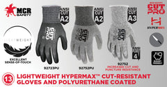 MCR SAFETY MCR Safety 92752XL Cut Pro Cut-Resistant Gloves, XL, Polyurethane Coating, HyperMax