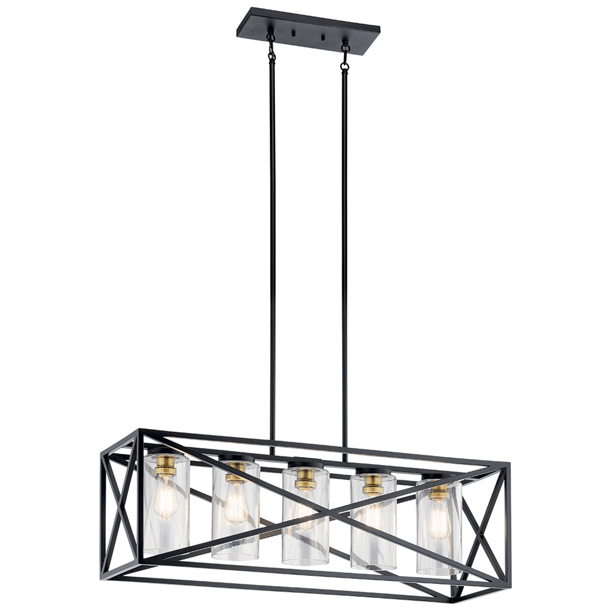 KICHLER Kichler 44081BK Moorgate 120 VAC 36 Inch 5 Light Linear Chandelier