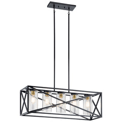 KICHLER Kichler 44081BK Moorgate 120 VAC 36 Inch 5 Light Linear Chandelier