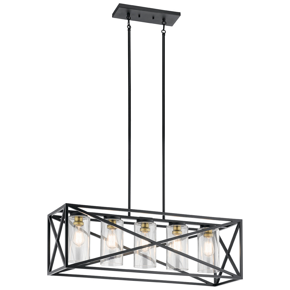 KICHLER Kichler 44081BK Moorgate 120 VAC 36 Inch 5 Light Linear Chandelier