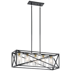KICHLER Kichler 44081BK Moorgate 120 VAC 36 Inch 5 Light Linear Chandelier