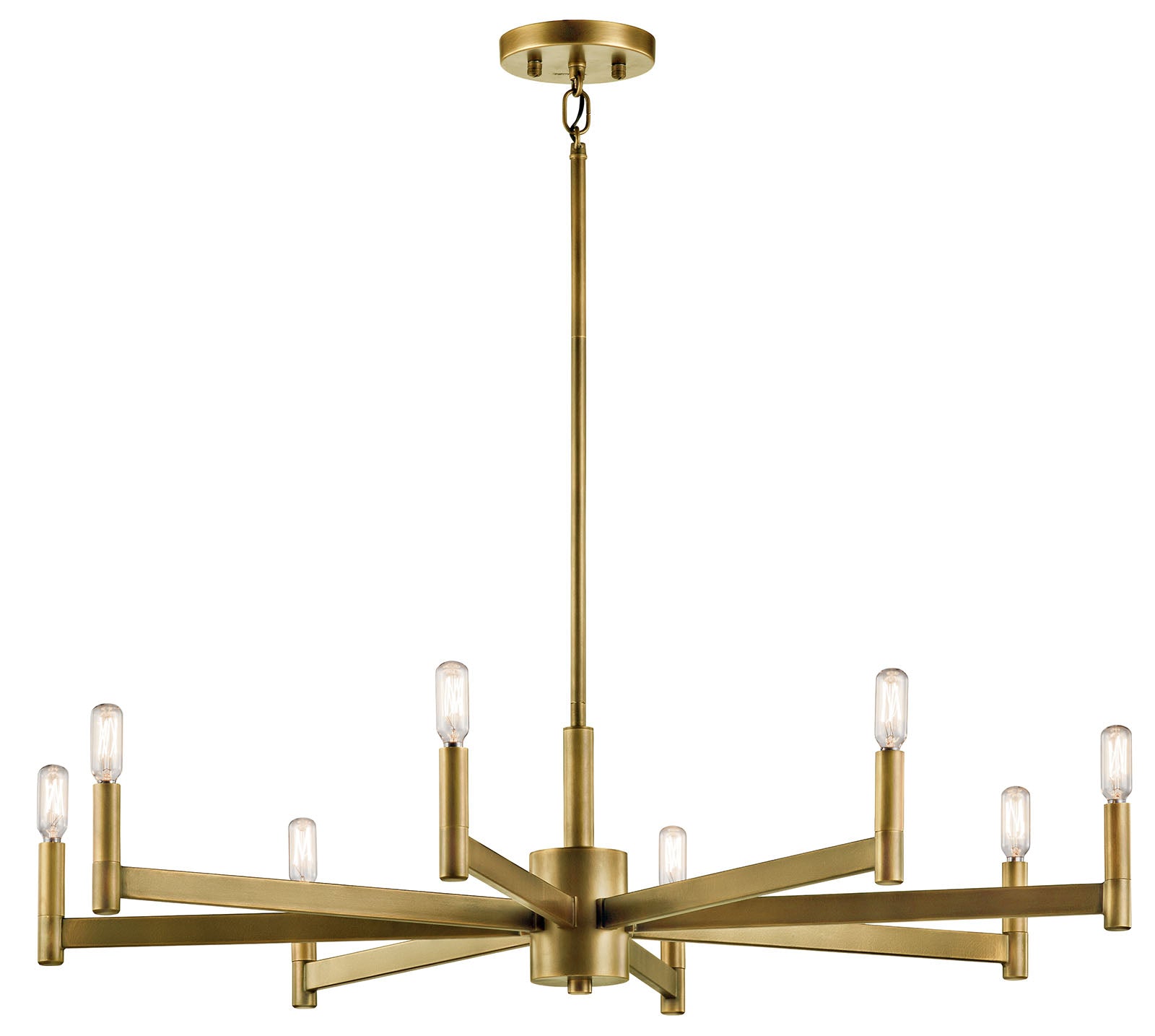 KICHLER Kichler 43857NBR Erzo 8 light chandelier Natural Brass