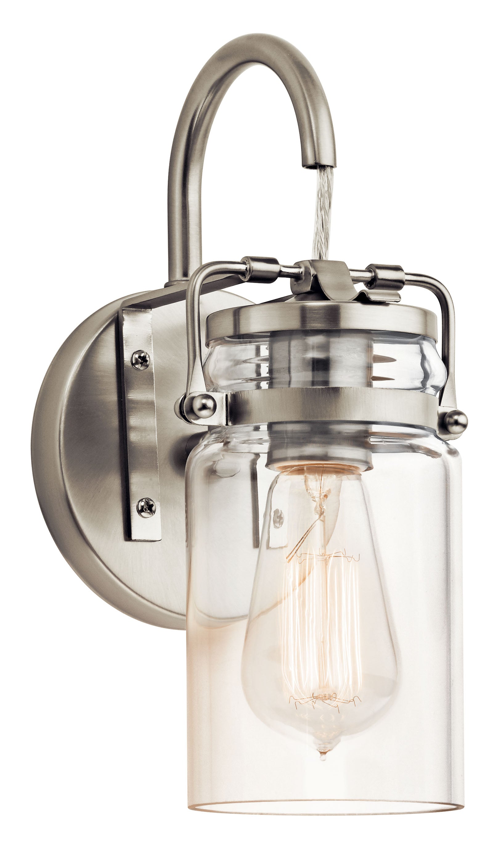 KICHLER Kichler 45576NI Brinley Wall Sconce 120VAC 1 Light A19 Incandescent